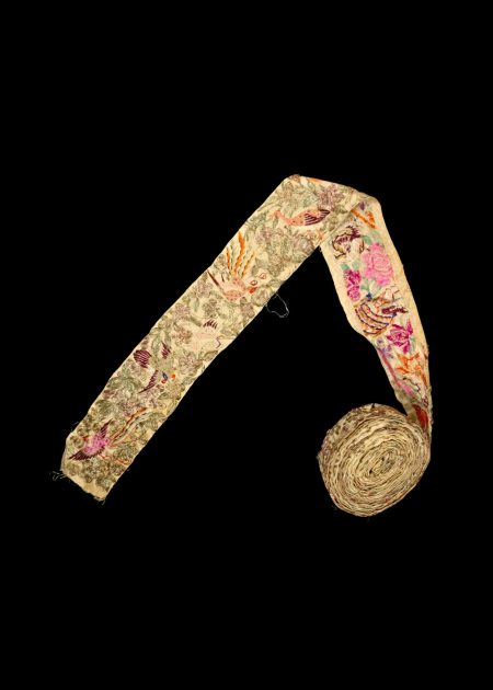 PARSI GARA SAREE BORDER ROLL OF REAL GOLD AND SILVER HAND EMBROIDERY